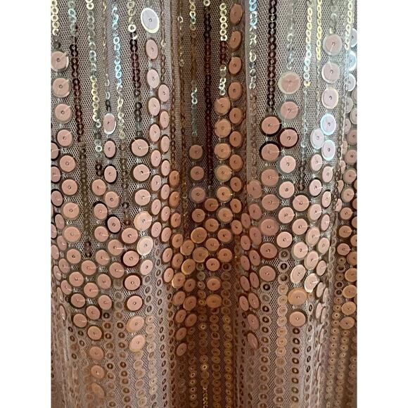 LITTLE MISTRESS NWT ROSE GOLD HAND SEWN SEQUINED GOWN WOMENS SIZE 6 - Picture 9 of 14